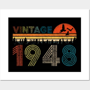 Vintage 1948 75 Years Old 75th Birthday Posters and Art